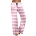 Ixbnca Plaid Lounge Pants for Women Wide Leg Soft Pajama Pants Elastic