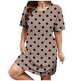 thumbnail image 1 of Ixbnca Plus Size Womens Short Sleeve T Shirt Dress Casual Crewneck Mini Loose Lounge Dress for Women, 1 of 7