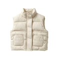 thumbnail image 1 of Ixbnca Puffer Vest for Kids Lightweight Solid Color Button Down Waistcoat Comfy Sleeveless Winter Quilted Tops, 1 of 5