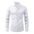 thumbnail image 1 of Ixbnca Stretch Mens Dress Shirts Solid Color Long Sleeve Soft Work Business Casual Button down Shirt, 1 of 6