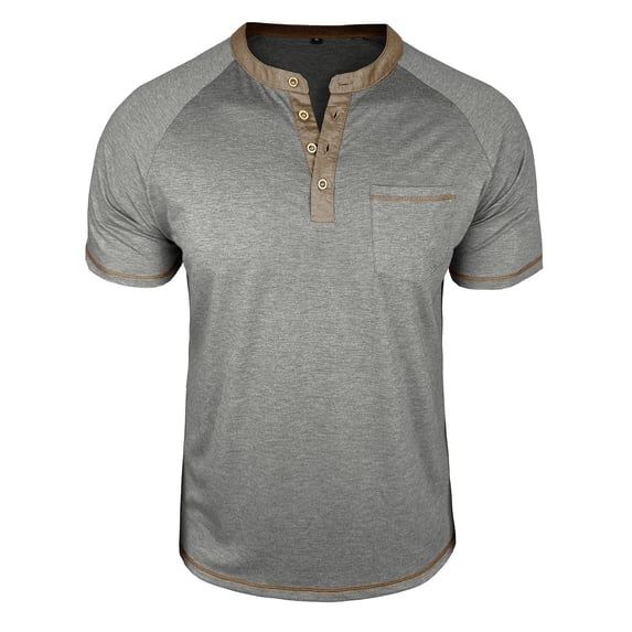 Ixbnca Summer Tshirts for Men Short Sleeve Casual Lightweight Shirts with Pocket Mens Button Tee Tops