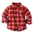 thumbnail image 1 of Ixbnca Toddler Fashion Plaid Cotton Shirt Long Sleeve Button down Boys Girls Shirts Jackets with Pockets, 1 of 4