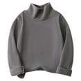 thumbnail image 1 of Ixbnca Toddler Kids Mock Neck Tops Knitted Cotton Long Sleeve Pullover Shirts Comfort Solid Color T-Shirts, 1 of 3