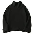 thumbnail image 1 of Ixbnca Toddler Kids Mock Neck Tops Knitted Cotton Long Sleeve Pullover Shirts Comfort Solid Color T-Shirts, 1 of 3