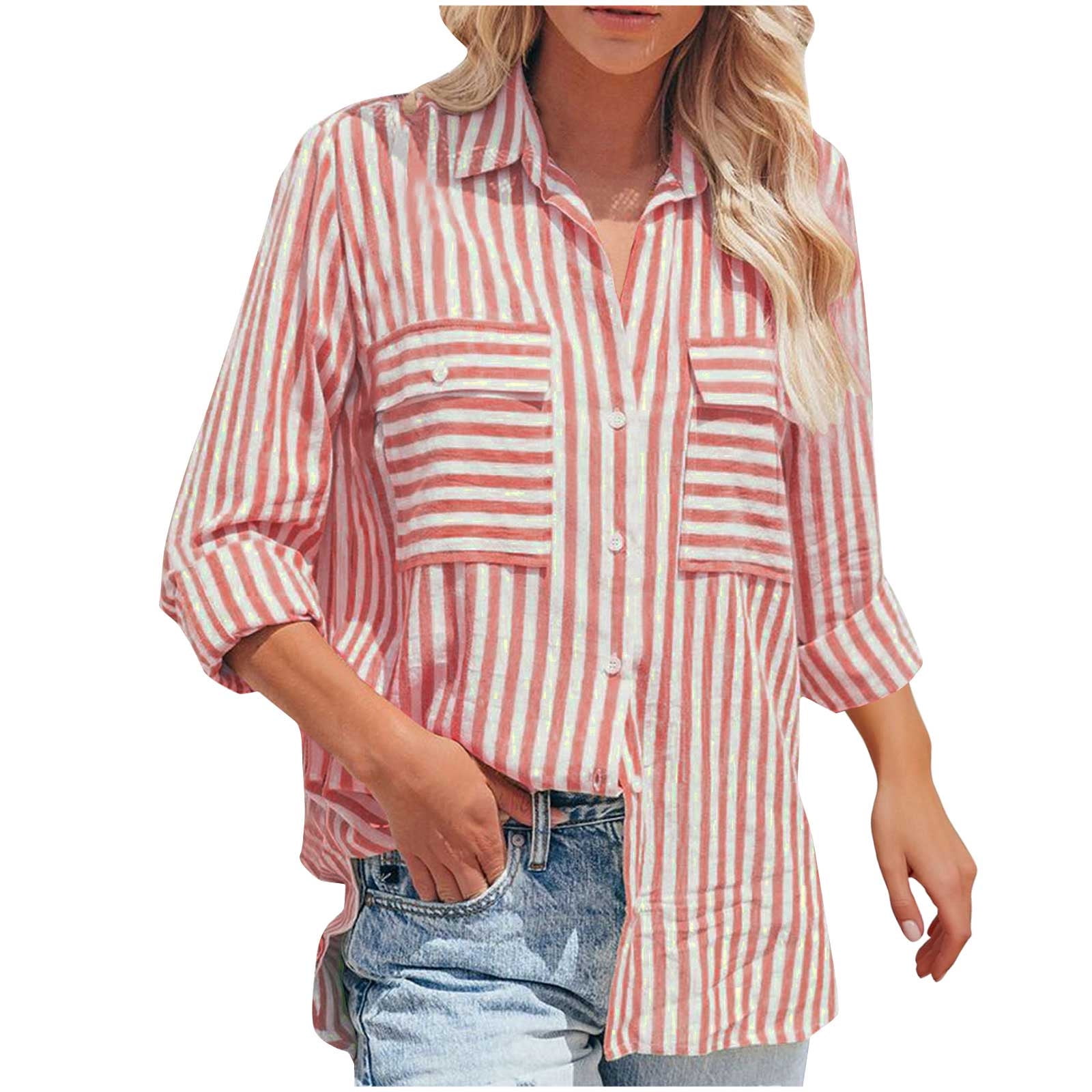 Lightweight Button Down Collared Striped Sleeveless Top main image 0