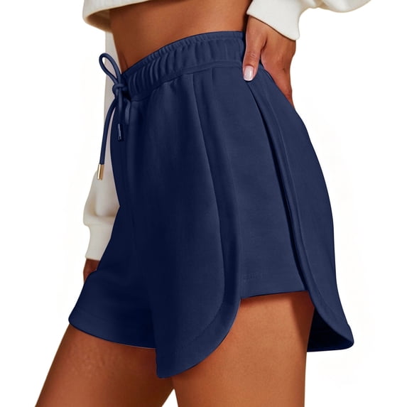 Ixbnca Women Workout Shorts Breathable Wide Leg Drawstring with Pockets Comfy Elastic Waist Golf Gym Shorts