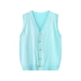 thumbnail image 1 of Ixbnca Women's Sweater Vest Fashion Button Down V-Neck Sweaters Comfy Sleeveless Solid Color Knitted Cardigan, 1 of 2