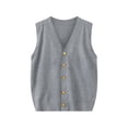 thumbnail image 1 of Ixbnca Women's Sweater Vest Fashion Button Down V-Neck Sweaters Comfy Sleeveless Solid Color Knitted Cardigan, 1 of 2