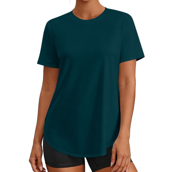 Ixbnca Women's Workout Tops Short Sleeve Athletic T Shirts Lightweight Quick Dry Running Crew Neck Tee