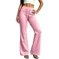 thumbnail image 1 of Ixbnca Womens Bootcut Pants Stretchy Drawstring Yoga Long Pants Comfy High Rise Loungewear Gym Flared Sweat Pants, 1 of 7