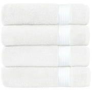 Ixir 4 Pieces Bath Towel Set for Bathroom, Turkish Towels 100% Cotton 27x54 in Extra Large Bath Towels 4-Pack, Bathroom Shower Towels, White
