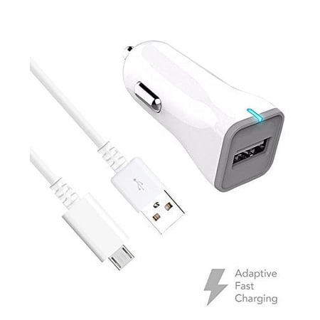 Ixir HTC Desire 630 Charger Micro USB 2.0 Cable Kit by TruWire {2 Car Charger + 2 Micro USB Cable} True Digital Adaptive Fast Charging uses dual voltages for up to 50% faster charging!