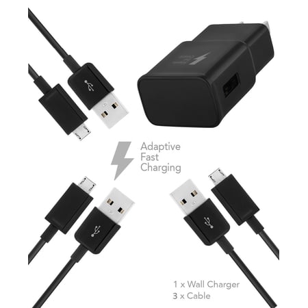 Ixir Huawei Ascend D2 Charger Micro USB 2.0 Cable Kit by Ixir - (Wall Charger + 3 Cables) True Digital Adaptive Fast Charging uses dual voltages for up to 50% faster charging!