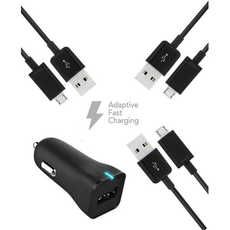 Ixir Huawei Ascend G628 Charger Micro USB 2.0 Cable Kit by Ixir - (Car Charger + Cable) True Digital Adaptive Fast Charging uses dual voltages for up to 50% faster charging!