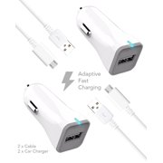 Ixir Huawei Ascend W1 Charger Micro USB 2.0 Cable Kit by Ixir - (Car Charger + Cable) True Digital Adaptive Fast Charging uses dual voltages for up to 50% faster charging!