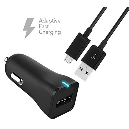 Ixir Huawei Honor Holly 2 Plus Charger Micro USB 2.0 Cable Kit by TruWire {2 Car Charger + 2 Micro USB Cable} True Digital Adaptive Fast Charging uses dual voltages for up to 50% faster charging!