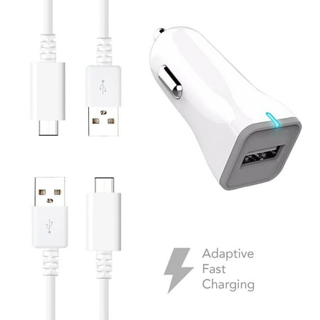 Ixir Huawei P9 Charger Fast Type-C USB 2.0 Cable Kit by Ixir - {Fast Car Charger + 2 Type-C Cable}
