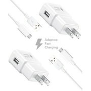 Ixir LG G Stylo Charger Micro USB 2.0 Cable Kit by Ixir - (2 Wall Chargers + 2 Cables) True Digital Adaptive Fast Charging for up to 50% faster charging!