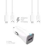 Ixir LG G2 Charger Fast Micro USB 2.0 Cable Kit by Ixir - {Fast Car Charger + 2 Cable}