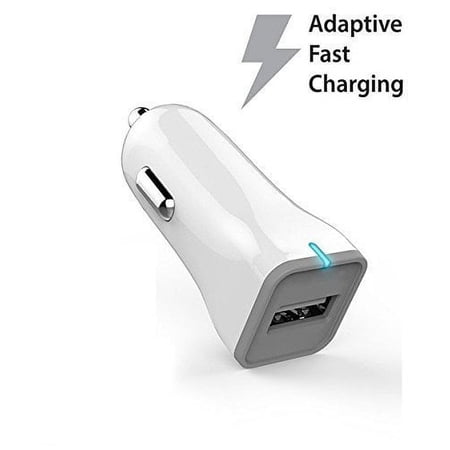 Ixir ZTE Blade S6 Plus Charger Micro USB 2.0 Cable Kit by TruWire { Car Charger + Cable} True Digital Adaptive Fast Charging uses dual voltages for up to 50% faster charging!