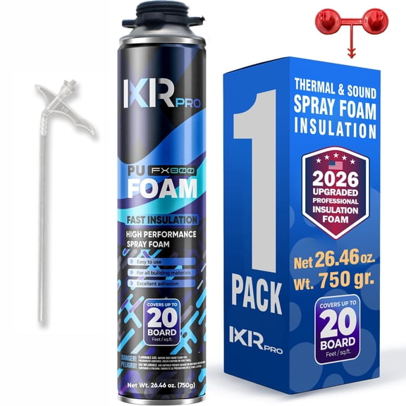 Ixirpro Expanding Spray Foam Insulation (25.4 oz / 720g) - High Density Closed Cell Sealant for Walls, Ceiling, Windows & Doors
