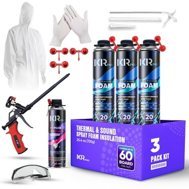 Ixirpro Spray Foam Insulation Kit (3 PK) - High Density, Closed Cell, Heat & Acoustic Insulation