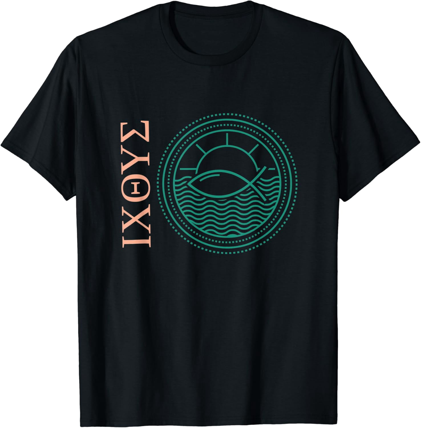 Ixoye Ichthys Ichthus Greek Fish Jesus Christ Son God Savior T-Shirt ...