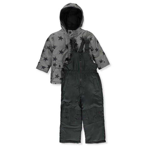 Iextreme Baby Boys' 2-Piece Star Snowsuit Set Color: charcoal gray Size: 12 months