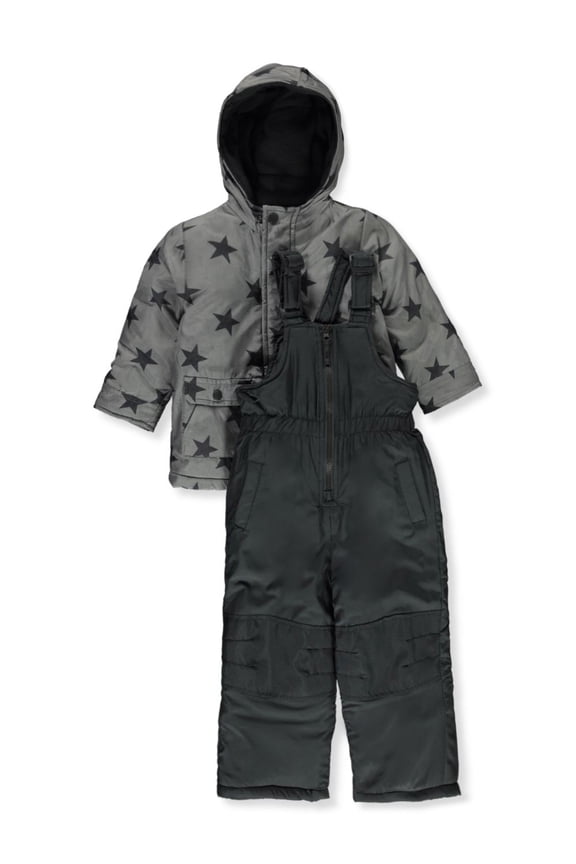 Baby Boys' 2-Piece Star Snowsuit Set Color: charcoal gray Size: 12 months