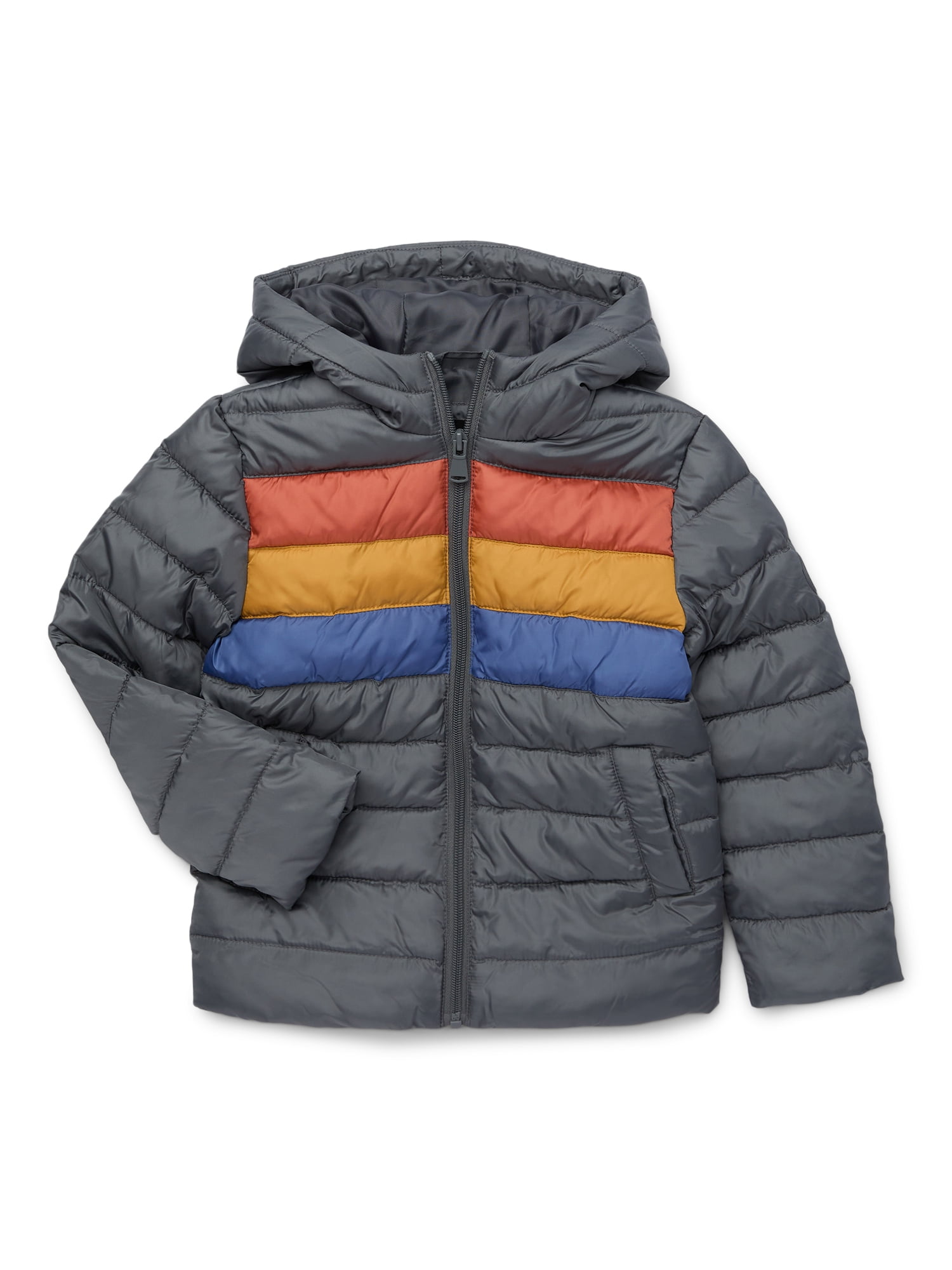 Ixtreme Boys Retro Stripe Quilted Hooded Puffer Jacket, Sizes 4-18