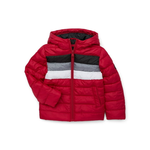 Ixtreme Boys Retro Stripe Quilted Hooded Puffer Jacket, Sizes 4-18