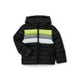 thumbnail image 1 of Ixtreme Boys Retro Stripe Quilted Hooded Puffer Jacket, Sizes 4-18, 1 of 3