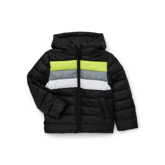 Ixtreme Boys Retro Stripe Quilted Hooded Puffer Jacket, Sizes 4-18