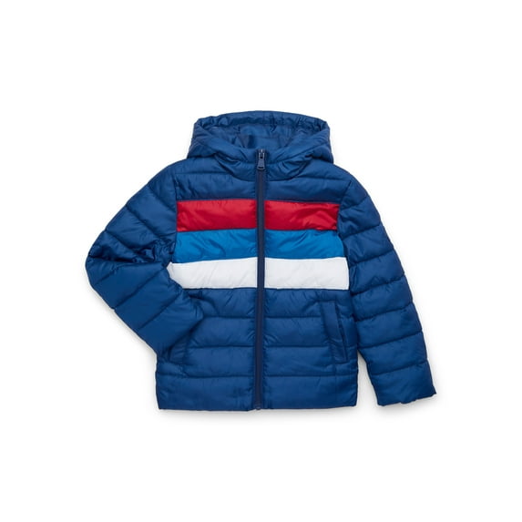 Ixtreme Boys Retro Stripe Quilted Hooded Puffer Jacket, Sizes 4-18