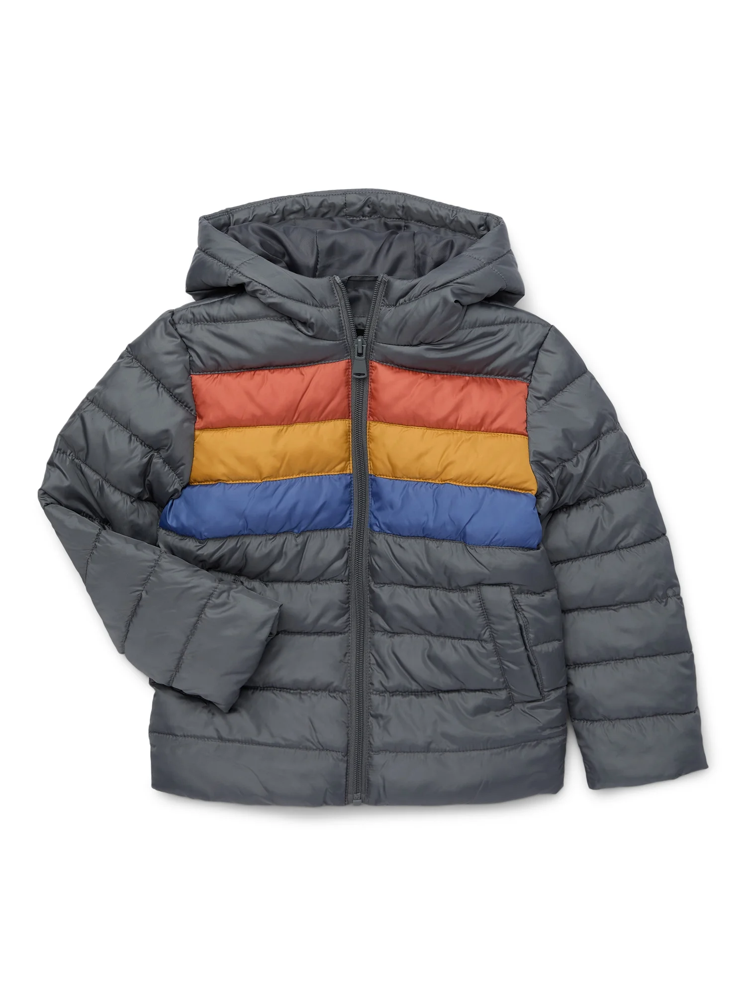 Ixtreme Boys Retro Stripe Quilted Hooded Puffer Jacket, Sizes 4-18