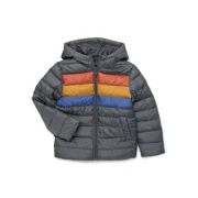 Boys Retro Stripe Quilted Hooded Puffer Jacket, Sizes 4-18
