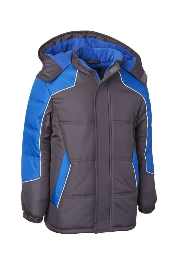 Little Boys Hooded Colorblocke Charcoal 5