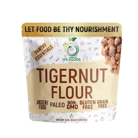 Iya Foods Fine Tigernut Flour 5 lbs. Pack, Made From 100 % Brown Tigernuts