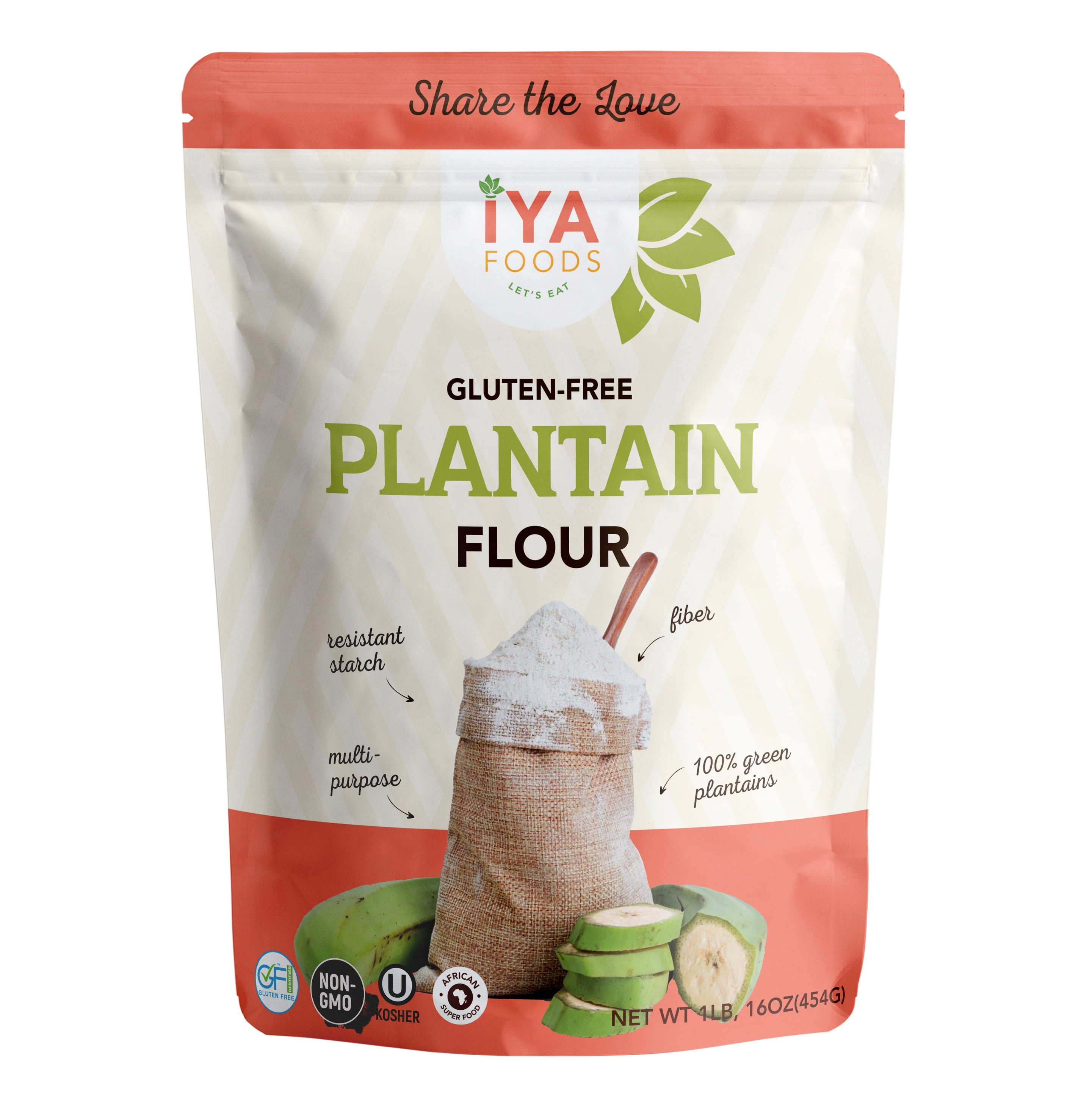 Iya Foods Gluten Free Plantain Flour, 1 Pound Bag - Walmart.com