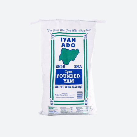 Iyan Ado Pounded Yam 20lbs - Authentic Fresh Yam for Traditional Nigerian Cuisine - Nutritious and Vitamin-Rich Yam