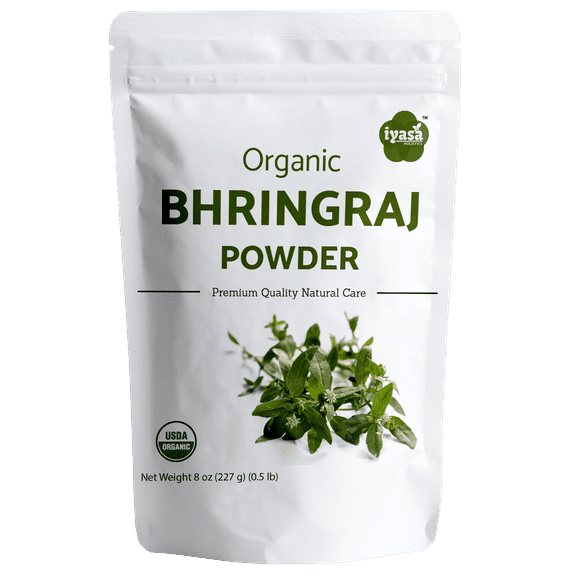 Iyasa Holistics Organic Bhringraj Powder, Eclipta Alba , Bhringaraj, Natural Herbal Hair Care , 8 oz