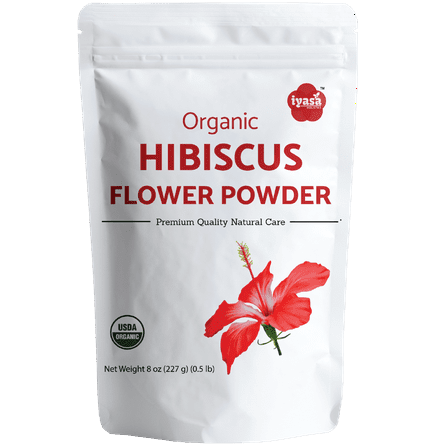 Iyasa Holistics Organic Hibiscus Flower Powder , 8 ounce, 226 gm, Food Grade, Healthy Tea