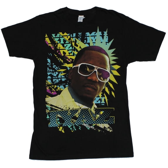 Iyaz Mens T-Shirt - Sunglass Portrait Image on Black (2X-Large)