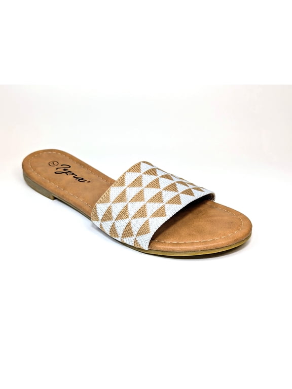 Women's White One Piece Knitted Slide Size 6 - 11