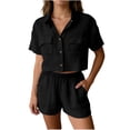 thumbnail image 1 of Iyufng 2 Piece Sets for Women Summer Short sleeves Collared Casual Set with Pockets, 1 of 8