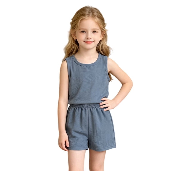 Iyufng 3 Months-13 Years Summer Sets for Boys and Girls, Tank Top and Shorts Loungewear 2 Piece Outfits