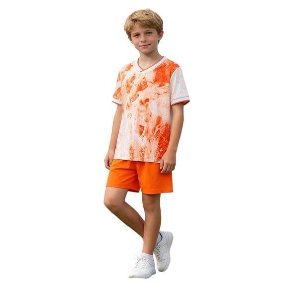 Iyufng Boys' and Girls' Sports Outfit Sets,Training Team Uniform ,Summer Casual Soccer Sports Outfit Sets