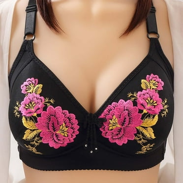 Iyufng Bras for Women Plus Size,Push Up Wireless Bra Front Closure,Women's Large Size Wireless Push up Breathable Thin Back Breasted Underwear Bra,Summer Savings Clearance