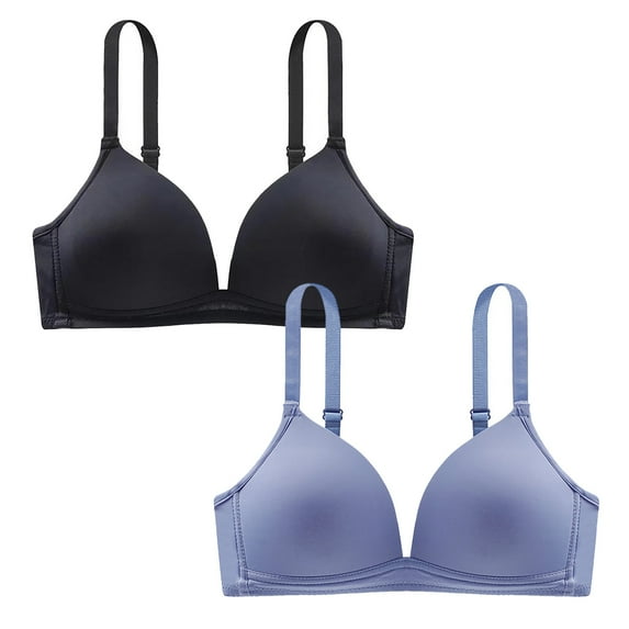 Iyufng Bras for Women Plus Size,Push Up Wireless Bra,2PC Ladies Traceless Comfortable No Steel Ring Thin Style Breathable Gathering Bra Woman Underwear