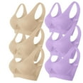 thumbnail image 1 of Iyufng Bras for Women Plus Size,Push Up Wireless Bra,6PC Woman's Printing Gathered Together Large Size Daily Bra Underwear No Rims, 1 of 2